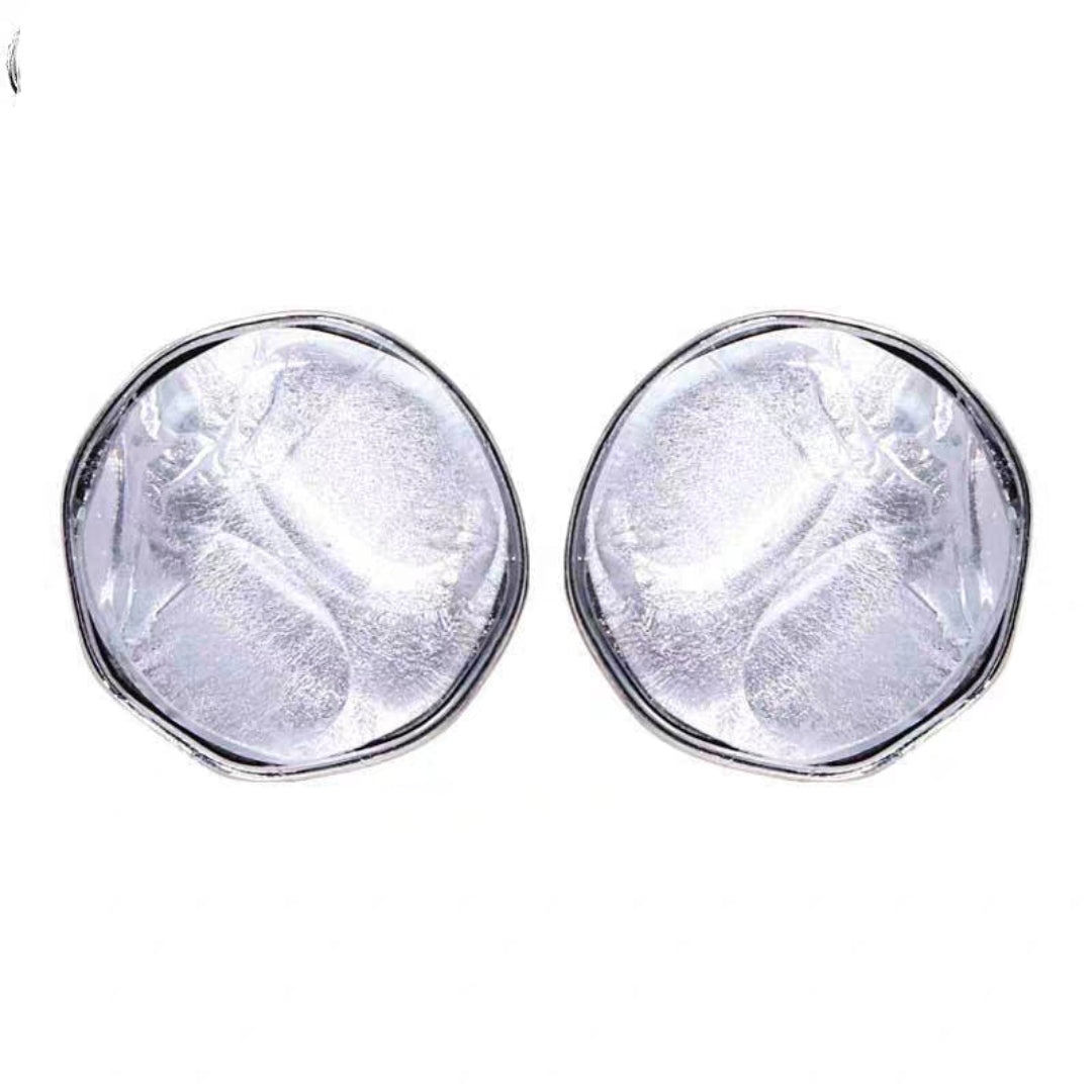Large size classic round stones necklace and earrings set