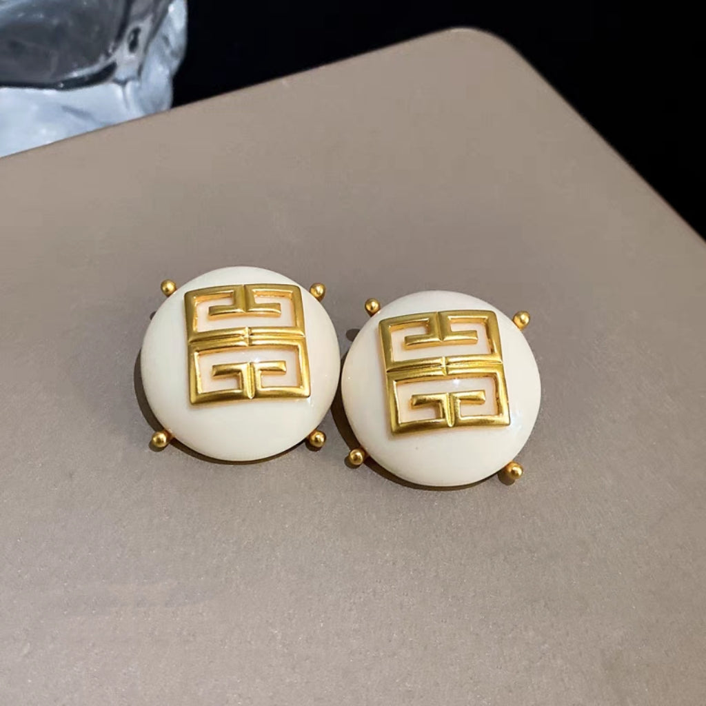 Givenchy vintage style white earrings