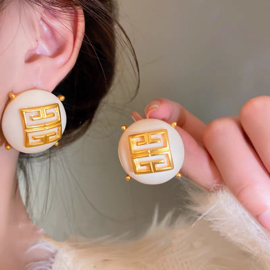 Givenchy vintage style white earrings