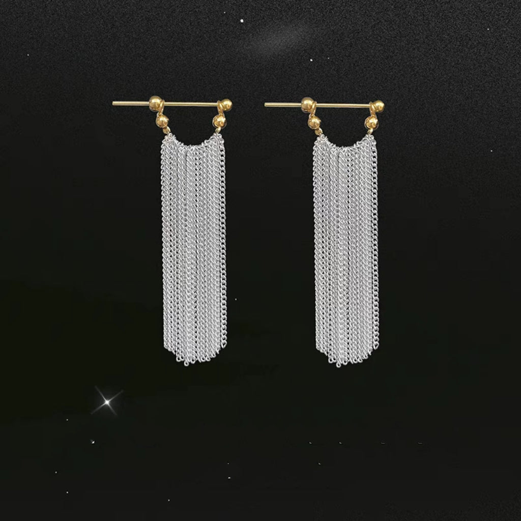 Tassel fall galaxy long earrings