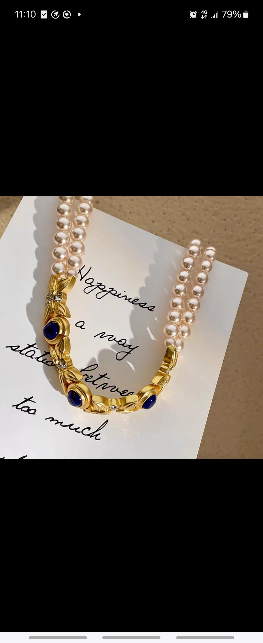 Lapis lazuli simulate pearl double layer necklace