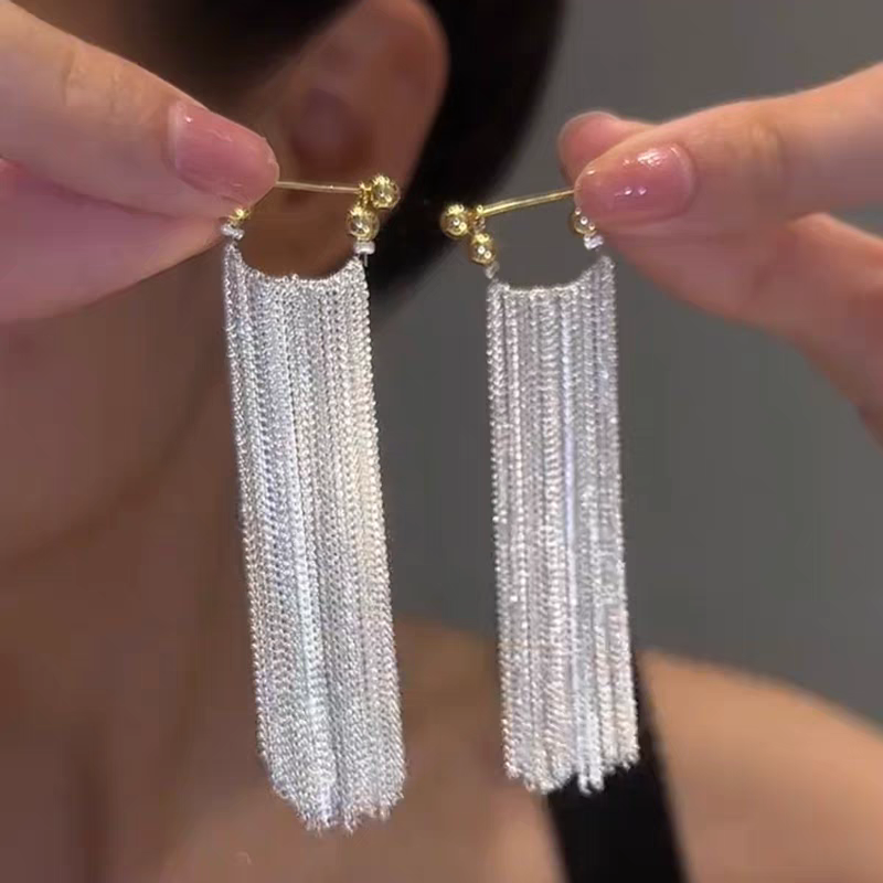 Tassel fall galaxy long earrings