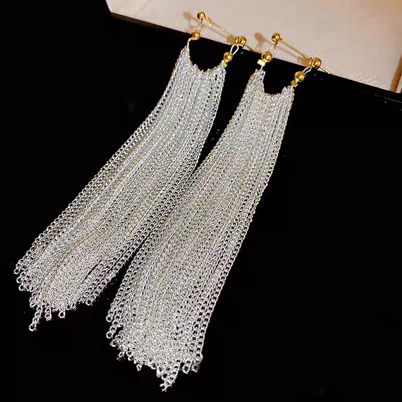 Tassel fall galaxy long earrings